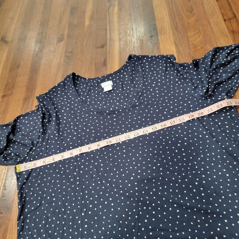 Lot of 2 Chico's Navy Dot and Solid Navy Scoop Neck Casual Tops Size 4 - XXL - Picture 6 of 11
